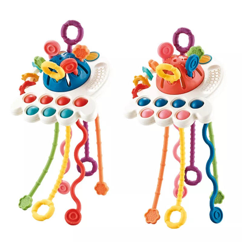 Montessori Pull String Sensory Toys Baby 6 12 Months Silicone Activity Toys Development Educational Toys For Baby 1 to 3 Years