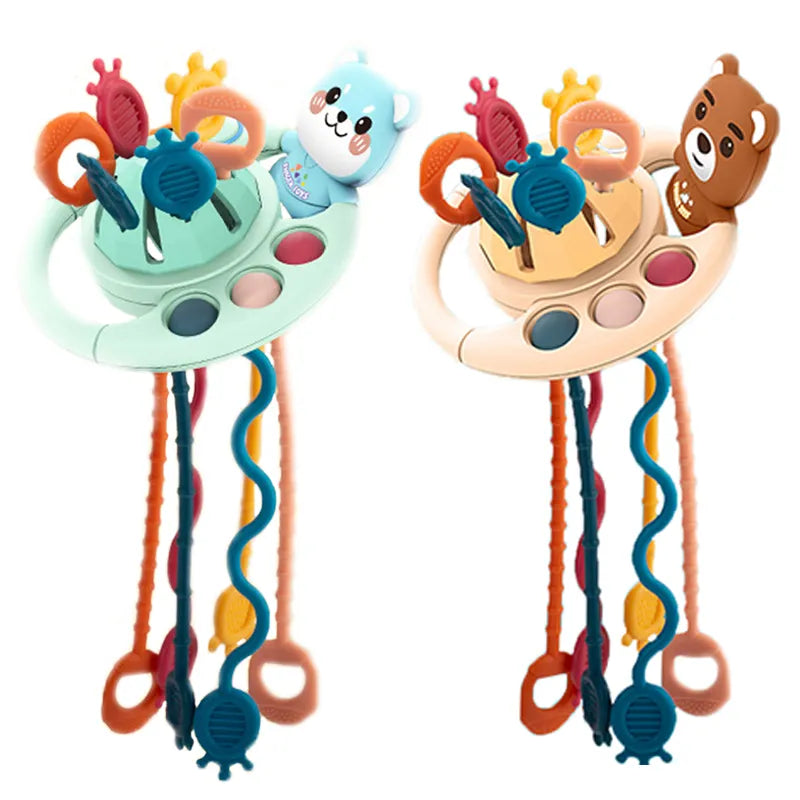 Montessori Pull String Sensory Toys Baby 6 12 Months Silicone Activity Toys Development Educational Toys For Baby 1 to 3 Years